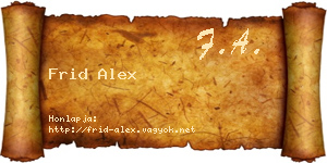 Frid Alex névjegykártya